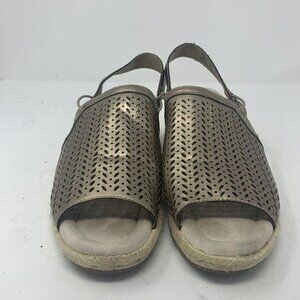 New Earth Spirit Sandals Gelron Women's Size 10 M Bronze Comfort Wedge Shoes